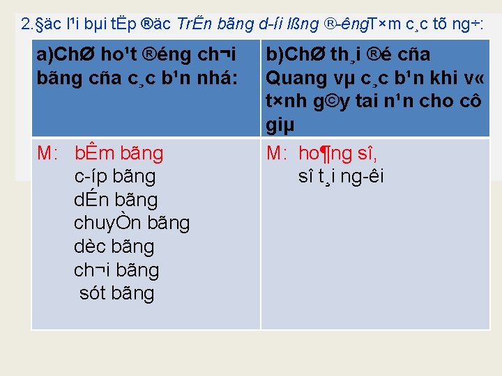 2. §äc l¹i bµi tËp ®äc TrËn bãng d íi lßng ® êng. T×m