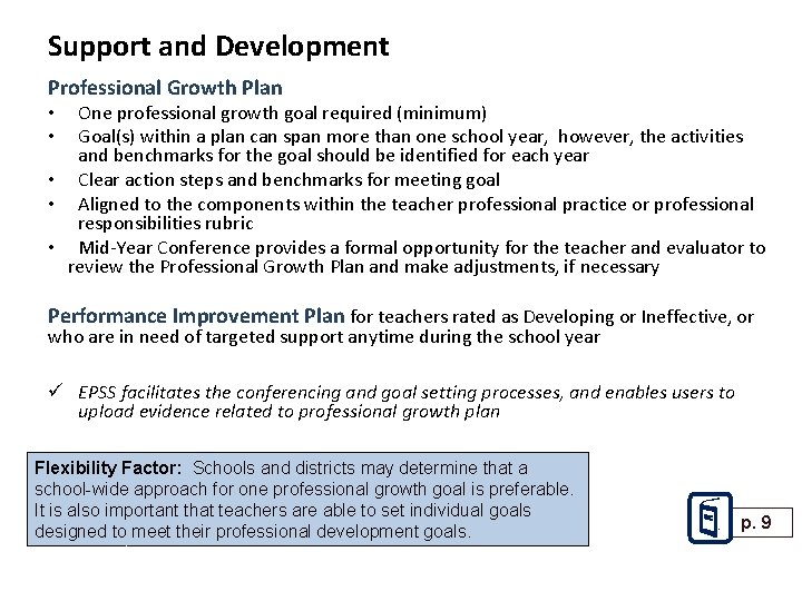 Support and Development Professional Growth Plan One professional growth goal required (minimum) Goal(s) within Support and Development Professional Growth Plan One professional growth goal required (minimum) Goal(s) within