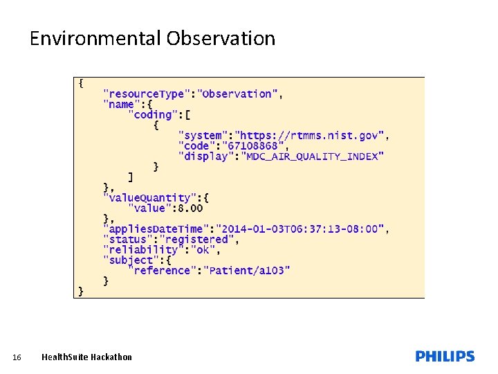 Environmental Observation 16 Health. Suite Hackathon 