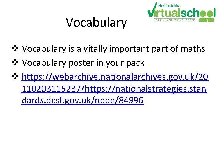Vocabulary v Vocabulary is a vitally important part of maths v Vocabulary poster in Vocabulary v Vocabulary is a vitally important part of maths v Vocabulary poster in