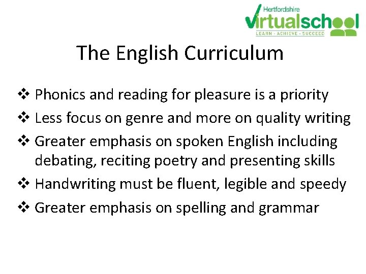 The English Curriculum v Phonics and reading for pleasure is a priority v Less The English Curriculum v Phonics and reading for pleasure is a priority v Less