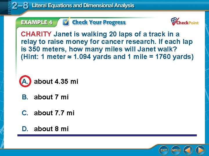 CHARITY Janet is walking 20 laps of a track in a relay to raise