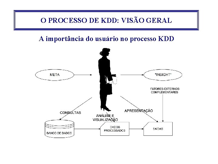 O PROCESSO DE KDD: VISÃO GERAL A importância do usuário no processo KDD 