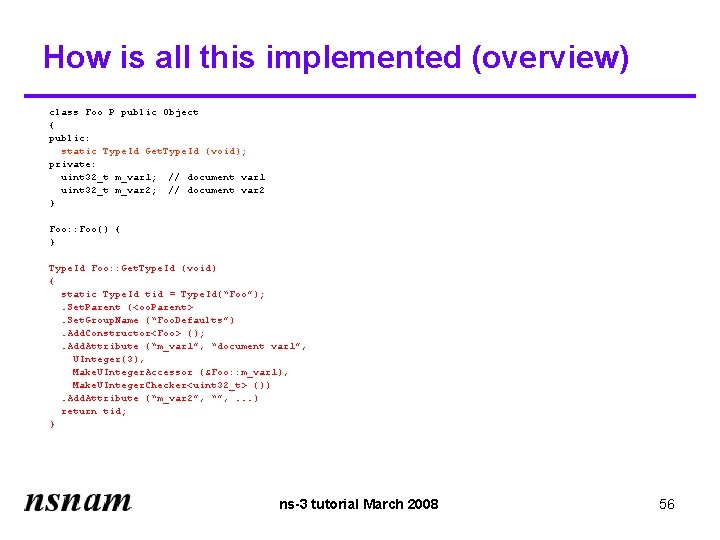 How is all this implemented (overview) class Foo P public Object { public: static