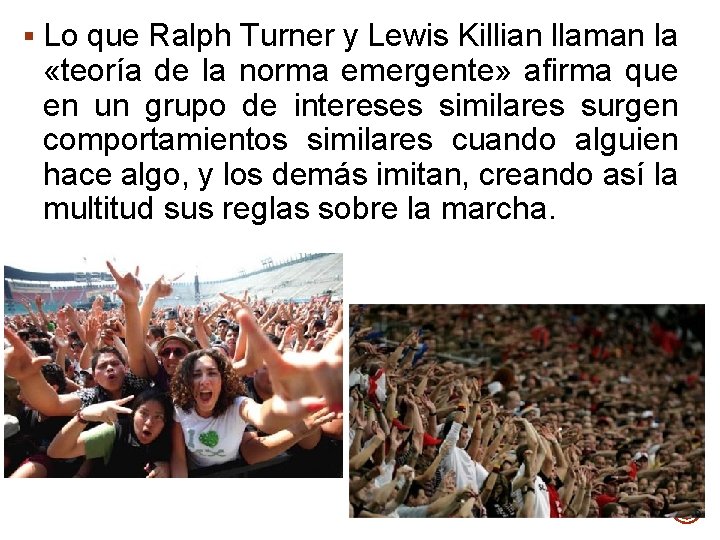 § Lo que Ralph Turner y Lewis Killian llaman la «teoría de la norma