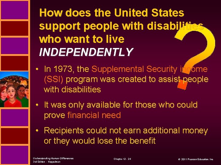 How does the United States support people with disabilities who want to live INDEPENDENTLY