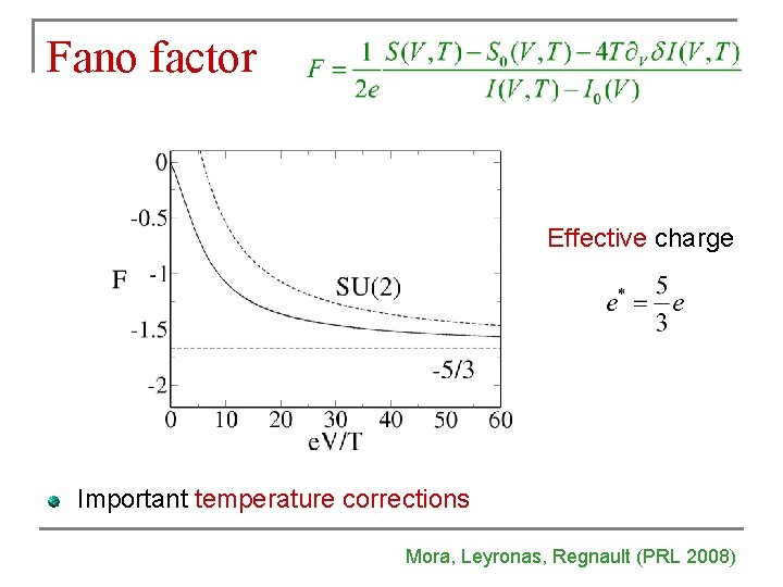 Fano factor Effective charge Important temperature corrections Mora, Leyronas, Regnault (PRL 2008) Fano factor Effective charge Important temperature corrections Mora, Leyronas, Regnault (PRL 2008)