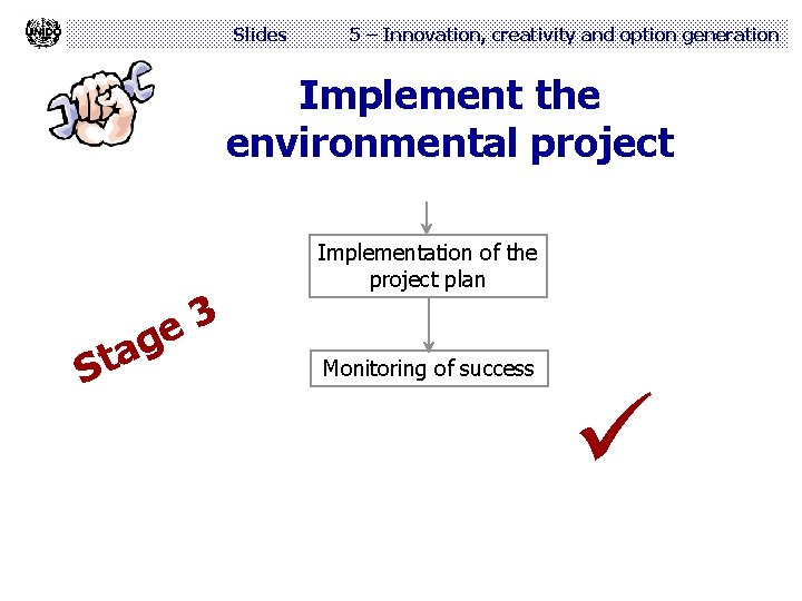 Slides 5 – Innovation, creativity and option generation Implement the environmental project 3 e