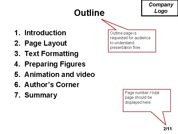 Outline 1. 2. 3. 4. 5. 6. 7. Introduction Page Layout Text Formatting Preparing