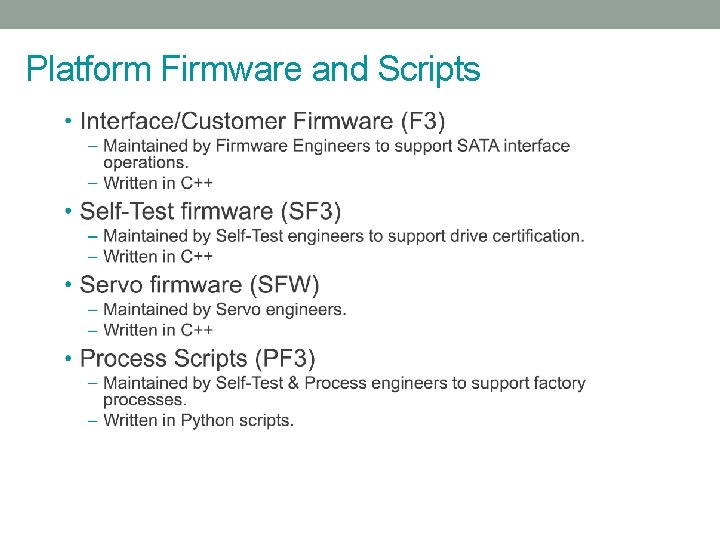 Platform Firmware and Scripts 