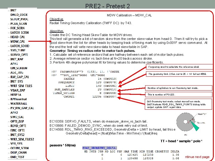 PRE 2 - Pretest 2 MDW Calibration – MDW_CAL Objective Radial Timing Geometry Calibration