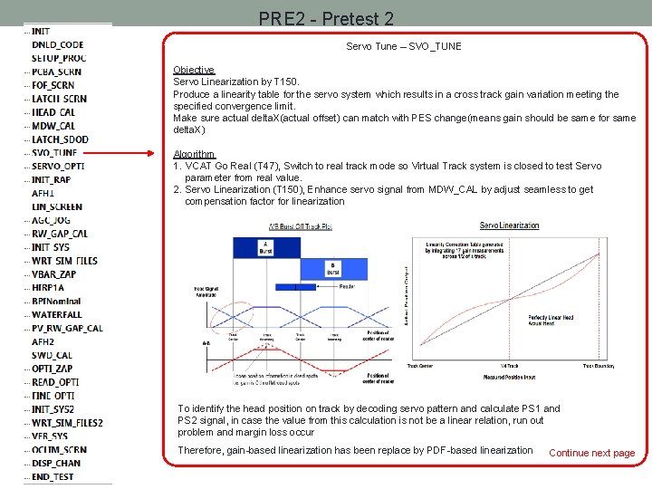 PRE 2 - Pretest 2 Servo Tune – SVO_TUNE Objective Servo Linearization by T