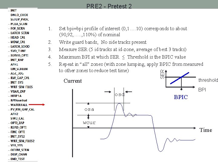 PRE 2 - Pretest 2 2. 3. 4. 5. Set bpi=bpi profile of interest