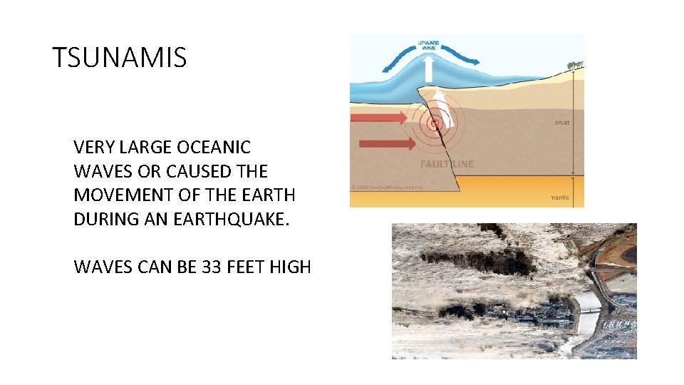 TSUNAMIS VERY LARGE OCEANIC WAVES OR CAUSED THE MOVEMENT OF THE EARTH DURING AN