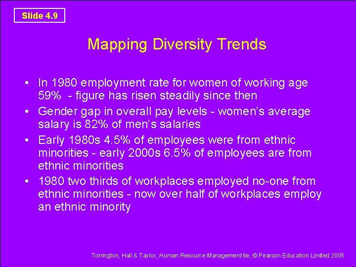 Slide 4. 9 Mapping Diversity Trends • In 1980 employment rate for women of