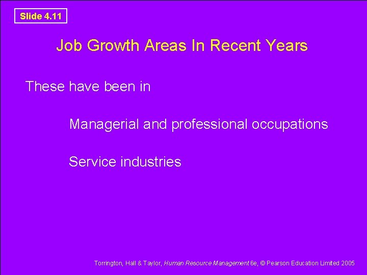 Slide 4. 11 Job Growth Areas In Recent Years These have been in Managerial