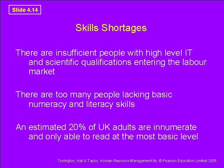 Slide 4. 14 Skills Shortages There are insufficient people with high level IT and