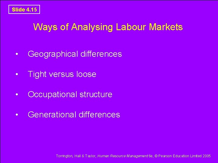 Slide 4. 15 Ways of Analysing Labour Markets • Geographical differences • Tight versus