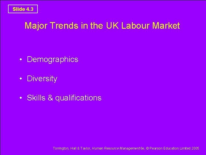 Slide 4. 3 Major Trends in the UK Labour Market • Demographics • Diversity