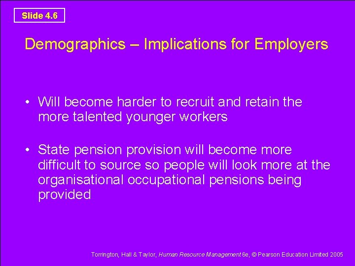 Slide 4. 6 Demographics – Implications for Employers • Will become harder to recruit