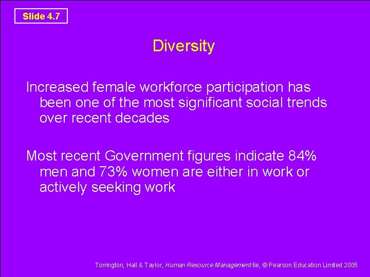 Slide 4. 7 Diversity Increased female workforce participation has been one of the most