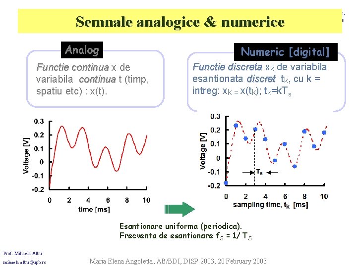 Masurarea marimilor electrice, Semnale analogice & numerice an III - Facultatea de Energetica U.
