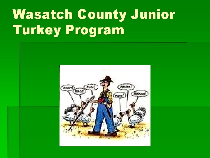 Wasatch County Junior Turkey Program 