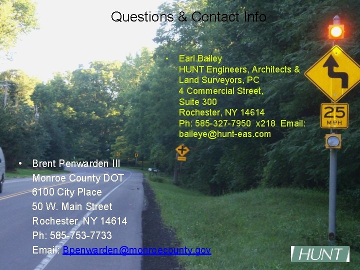 Questions & Contact Info • Earl Bailey HUNT Engineers, Architects & Land Surveyors, PC