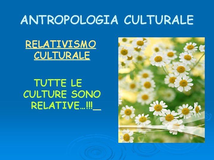 ANTROPOLOGIA CULTURALE RELATIVISMO CULTURALE TUTTE LE CULTURE SONO RELATIVE…!!! 