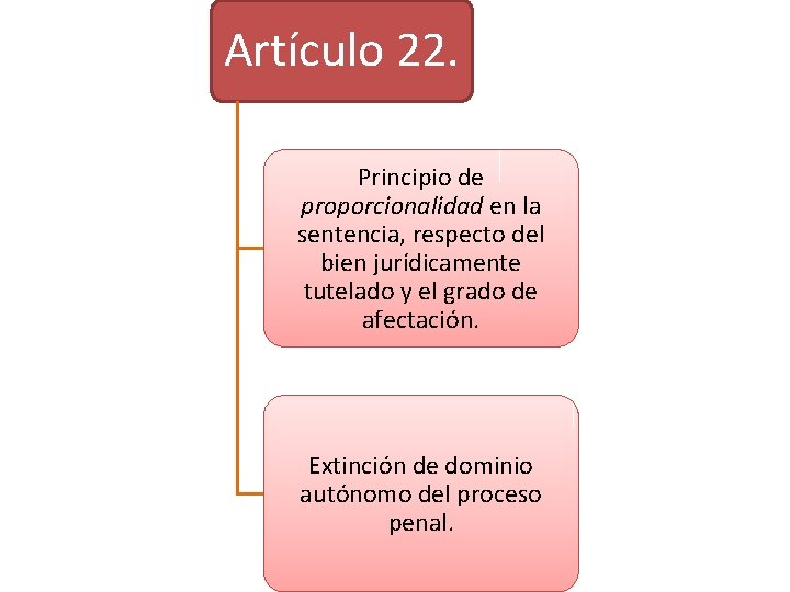 Artículo 22. Principio de proporcionalidad en la sentencia, respecto del bien jurídicamente tutelado y