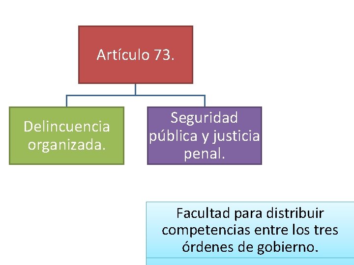 Artículo 73. Delincuencia organizada. Seguridad pública y justicia penal. Facultad para distribuir competencias entre