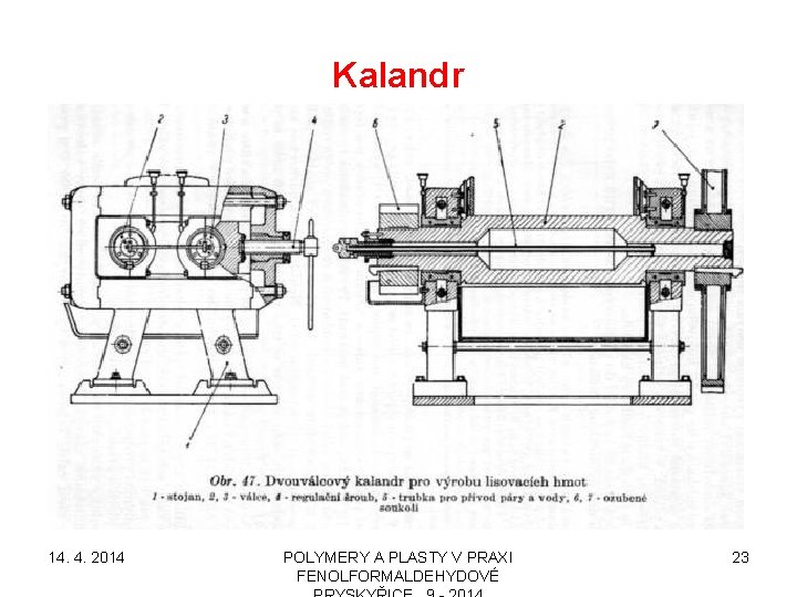 Kalandr 14. 4. 2014 POLYMERY A PLASTY V PRAXI FENOLFORMALDEHYDOVÉ 23 