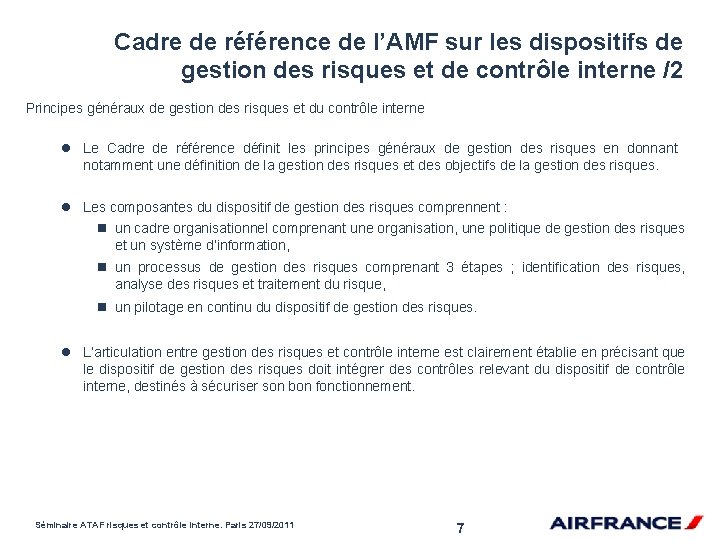 Cadre de référence de l’AMF sur les dispositifs de gestion des risques et de