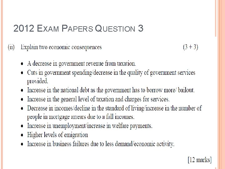 2012 EXAM PAPERS QUESTION 3 2012 EXAM PAPERS QUESTION 3