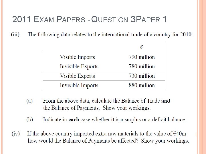 2011 EXAM PAPERS - QUESTION 3 PAPER 1 