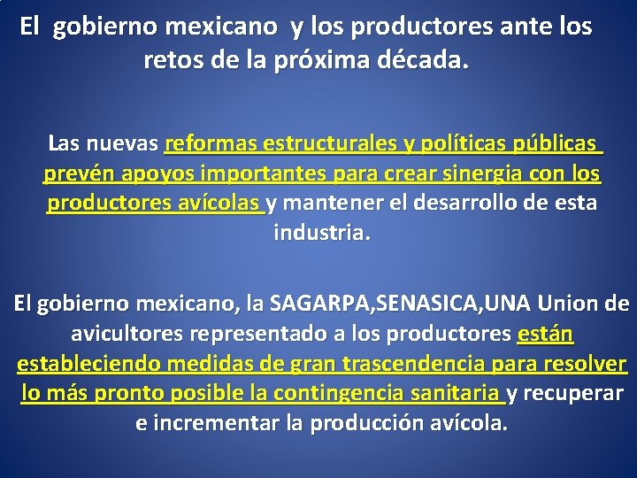 El gobierno mexicano y los productores ante los retos de la próxima década. Las