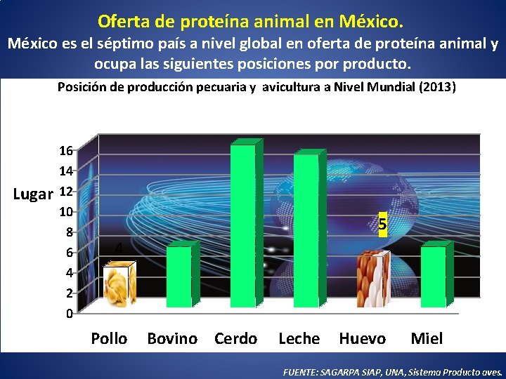 Oferta de proteína animal en México es el séptimo país a nivel global en