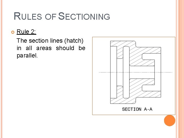 RULES OF SECTIONING Rule 2: The section lines (hatch) in all areas should be