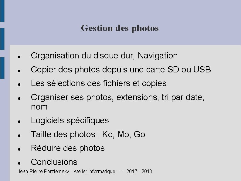 Gestion des photos Organisation du disque dur, Navigation Copier des photos depuis une carte