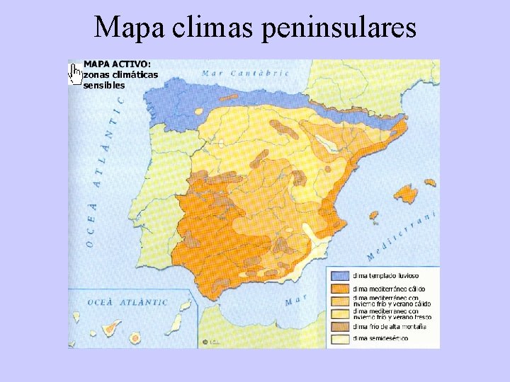 Mapa climas peninsulares 