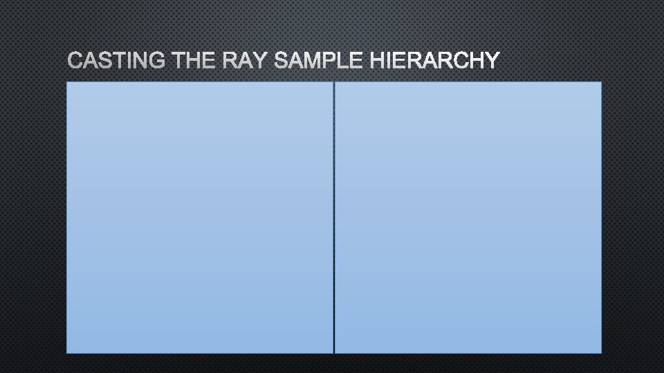 CASTING THE RAY SAMPLE HIERARCHY 