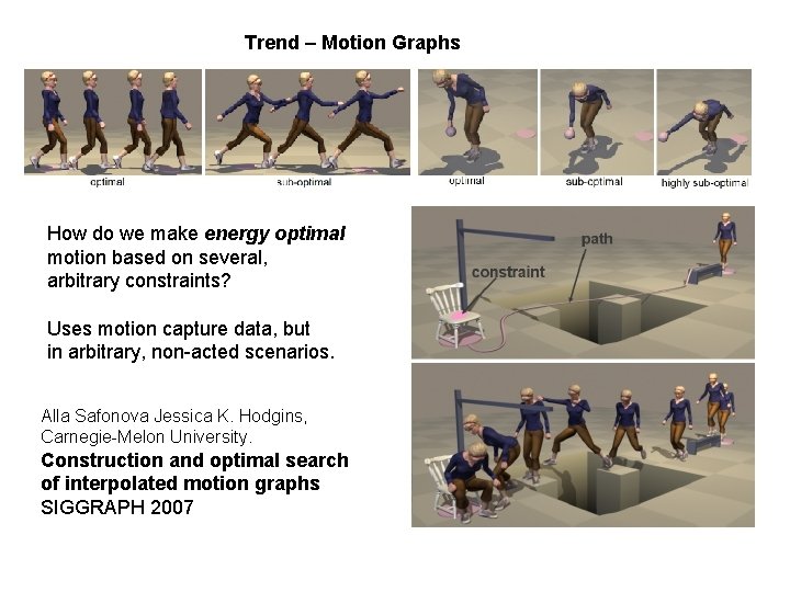 Trend – Motion Graphs How do we make energy optimal motion based on several, Trend – Motion Graphs How do we make energy optimal motion based on several,