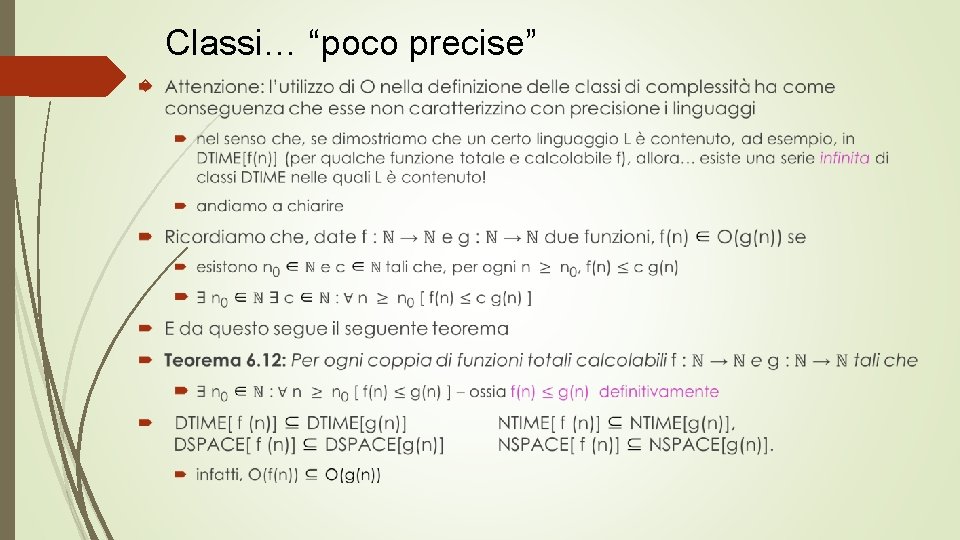 Classi… “poco precise” 