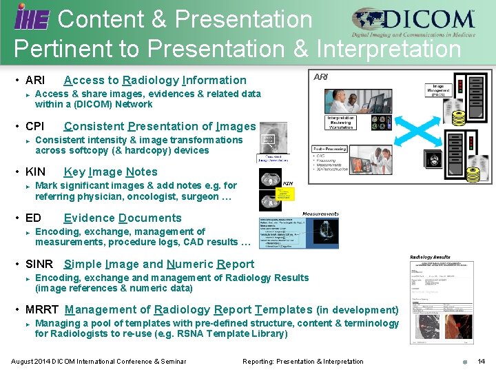 Content & Presentation Pertinent to Presentation & Interpretation • ARI ► Key Image Notes