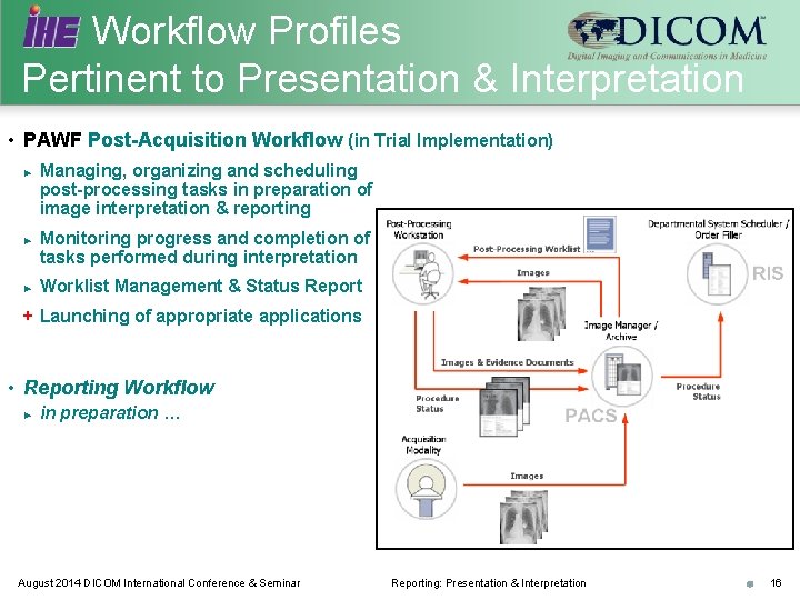 Workflow Profiles Pertinent to Presentation & Interpretation • PAWF Post-Acquisition Workflow (in Trial Implementation)