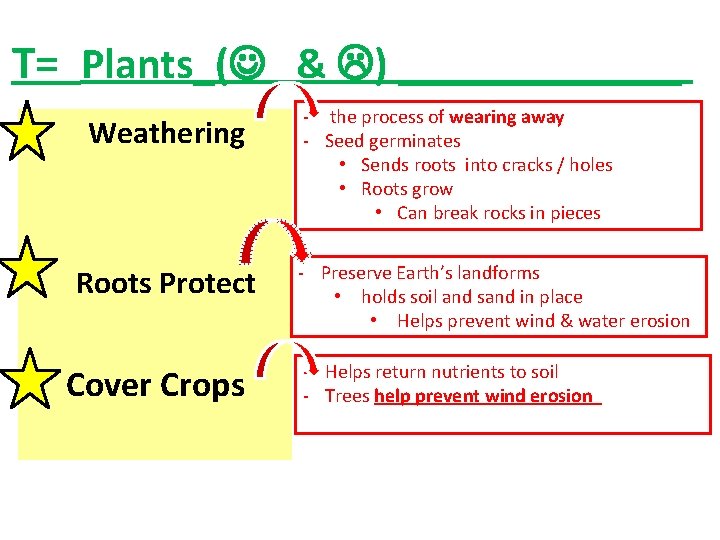 T= Plants_( & ) _______ • Weathering Roots Protect Cover Crops - the process