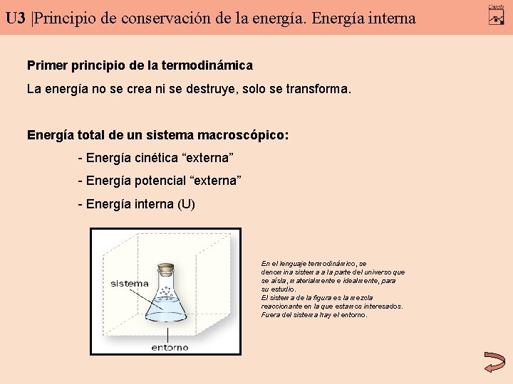 U 3 |Principio de conservación de la energía. Energía interna Primer principio de la