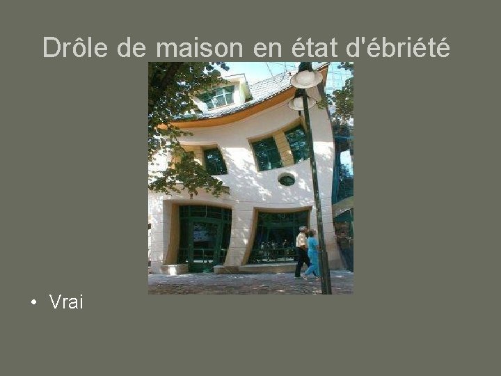 Drôle de maison en état d'ébriété • Vrai 