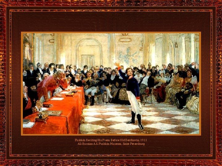 Pushkin Reciting His Poem Before Old Derzhavin, 1911 All-Russian A. S. Pushkin Museum, Saint