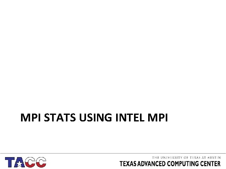 MPI STATS USING INTEL MPI 